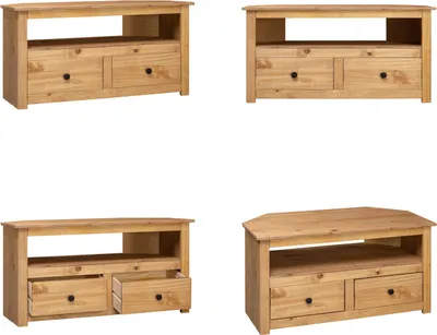 Produktbild von vidaXL TV Eckschrank 93 x 49 x 49 cm Massivholz Panama Kiefer - TV-Eckschrank - TV-Eckschränke - TV-Schrank - TV-Schränke