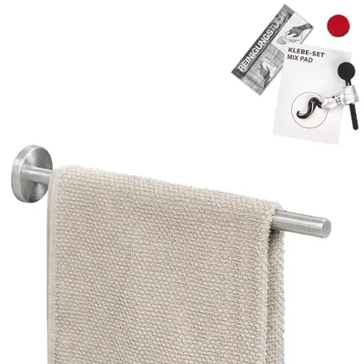 Produktbild von bremermann Bad-Serie PIAZZA - Teleskop-Handtuchhalter, Edelstahl matt - ausziehbar inkl. Klebeset, ohne Bohren
