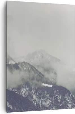 Produktbild von Bild auf Leinwand - Leinwandbild - Einteilig - Berge Wald Nebel - 70x100cm - Wand Bild - Wanddeko - Wandbilder - Leinwanddruck - Wanddekoration - Leinwand bilder - Wandbild - PA70x100-4270