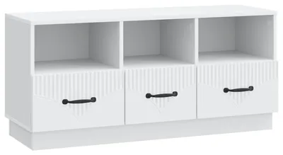Produktbild von TV-Schränk mit Schubladen Weiß 102 x 34,5 x 47 cm Holzwerkstoff