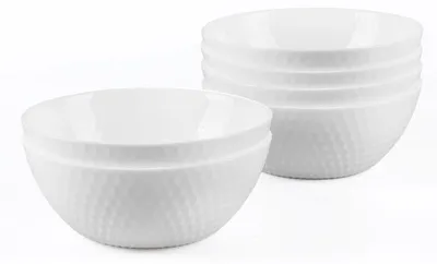 Imagen del producto de Juego de 6 cuencos para el desayuno - 15,24 cm - Blanco, de vidrio opalino