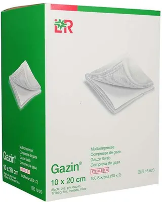 Produktbild von GAZIN Mullkomp.10x20 cm steril 8fach
