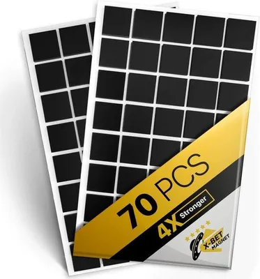 Obrázok produktu pre Pružné magnetické pásky, 70 silných magnetov, 2 x 2 cm, samolepiace