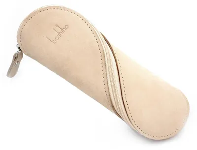 Produktbild von Echt Leder Stifte Etui - Beige, 19.5 x 6 x 3 cm