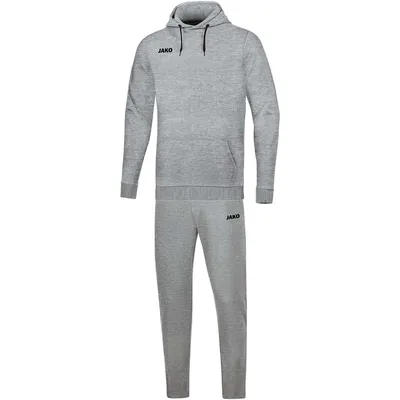 Produktbild von JAKO Unisex Jogginganzug Base mit Kapuzensweat, Farbe:hellgrau meliert, Größe:S
