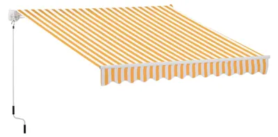 Produktbild von Terrassenmarkise - Manuell einziehbar mit Kurbel - 295×245 cm - Polyesterstoff - Sonnenschutz - Orange