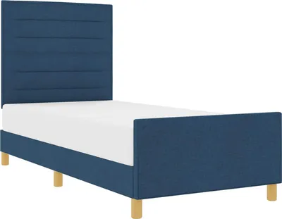 Immagine prodotto di vidaXL Struttura letto con testiera blu 90 x 190 cm in tessuto