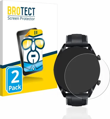Produktbild von 2x Für Huawei Watch GT 2 (46 mm) Schutzfolie BROTECT Displayschutz Display Schutz Folie Klar Transparent