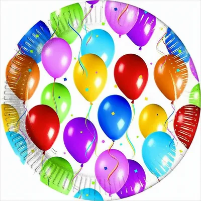 Immagine prodotto di 10 x piatto di carta per feste con palloncini - grande 23 cm