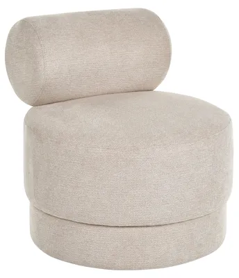 Produktbild von BELIANI Drehsessel Hellbeige Stoff Modernes Design Drehbar Polstersessel Stoffsessel Wohnzimmer