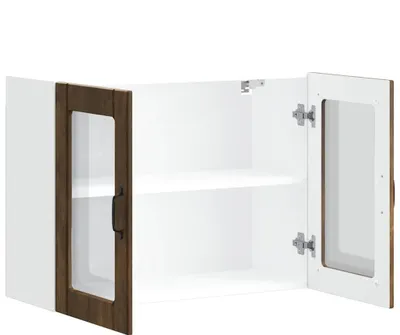 Produktbild von "im Angebot" Küchen-Hängeschrank mit Glastür Lucca Räuchereiche Holzwerkstoff - Küchenschränke CC23963