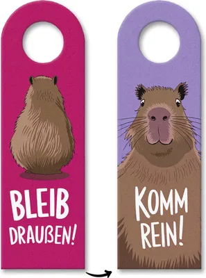 Produktbild von Bleib draußen komm rein Capybara Türhänger