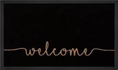 Produktbild von NYVI Fußmatte Printy - Rutschfest, Waschbar, für Innen und Außen - Schmutzfangmatte Türmatte - 45x75 cm Rechteckig - Welcome Beige