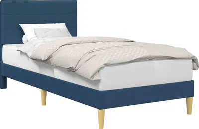 Produktbild von Bettrahmen mit Kopfteil Blau 90 x 190 cm Stoff