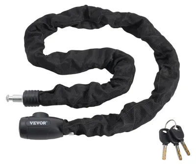 Immagine prodotto di VEVOR lucchetto a catena per bicicletta Lucchetto a catena a combinazione lungo 1,2 m con 4 chiavi, lucchetto per bicicletta ad alta sicurezza a prova di furto, perfetto per bicicletta moto scooter porta recinzione o cancello, 8 mm