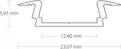 Produktbild von GALAXY profiles PL8 LED EINBAU-Profil 200 cm, flach/Flügel,  schwarz RAL 9005 LED Stripes max. 12mm