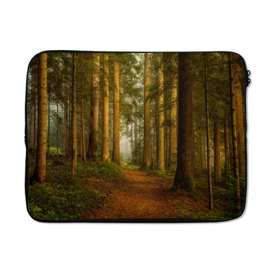 Produktbild von MuchoWow® Laptop Hülle 15 Zoll Wald - Natur - Bäume - Landschaft - Laub Laptoptasche - Laptoptasche - Sleeve - Rundum-Schutz
