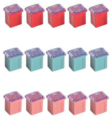 15 Low Profile Jcase-Flachsicherungen 20A/30A/50A