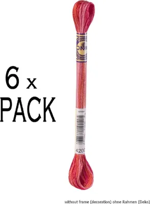 Immagine prodotto di 6x DMC Filo da ricamo Mouline Variations 417f - 4200, 6 capi, 8 m