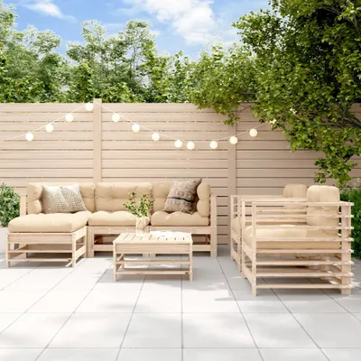 Produktbild von Design Möbel 7-tlg. Garten-Lounge-Set Massivholz Kiefer - 2024 Neu
