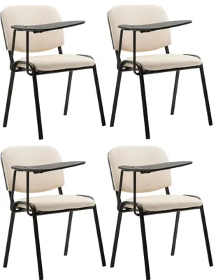 Produktbild von CLP 4er Set Stühle Ken mit Klapptisch Kunstleder gepolstert creme