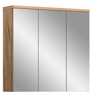 Produktbild von Grado Spiegelschrank Bad 3 Türen matt grau,Eiche Nachbildung.