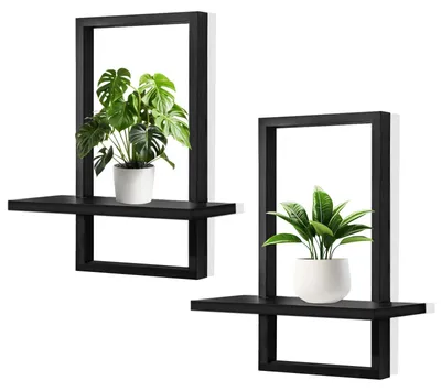 Image de Étagère en bois noir pour la décoration