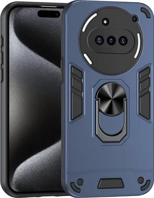 Produktbild von Für Nothing Phone 3a Armor Magnet Metall Ring PC Schutz Handy Hülle Case Blau