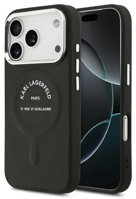 Obrázok produktu pre KARL LAGERFELD puzdro pre IPHONE 17 Pro kompatibilné s MagSafe KLHMP17LPSKRSGEK (PU W/ Karl RSG Logo) čierne