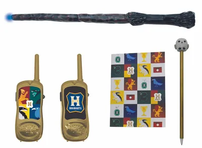 Immagine prodotto di kit Harry Potter con walkie-talkie fino a 120 m, libretto, penna e bastone magico