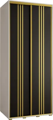 Produktbild von MEBLE KRYSPOL Davos 6 Schrank, zwei Türen - 235,2x110x60 cm - Weiß Schwarz Gold