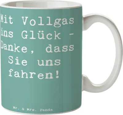 Produktbild von Mr. & Mrs. Panda Becher Spruch Chauffeur Glück - Meeresbrise - Geschenk, schöne tasse, Kaffeetasse, Kaffeebecher, Fahrer, Teetasse, Dankbarkeit, Danke dass Sie uns fahren