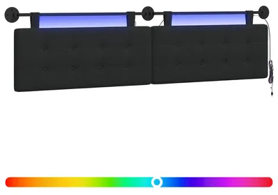 Produktbild von Hängendes Kopfteil Mit LED Licht Schwarz Stoff