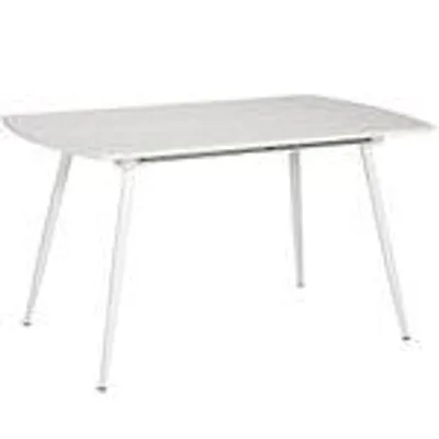 Produktbild von Esstisch Mateo ausziehbar 140-180 x 80 cm 6-10 Personen Küchentisch mit Metallgestell für Küche, Esszimmer Holz Optik,Farbe:Weiß