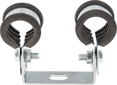 Produktbild von tecuro Doppel-Rohrschelle Ø 18 mm, mit Schallschutzeinlage, verzinkt