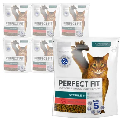 Zdjęcie produktu dla Perfect Fit Sterile 1+ z Wołowiną 6x750g Sucha Karma Dla Kotów Sterylizowanych