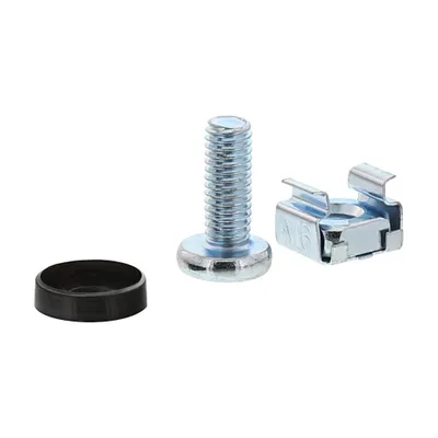 Produktbild von InLine Käfigmutternset M6, je 50x Käfigmuttern, Unterlegscheiben, Schrauben, Schwarz, Silber