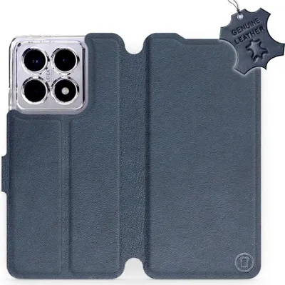 Produktbild von Echtleder Handyhülle für Xiaomi 14T Pro, Mobiwear Leather, Dunkelblau
