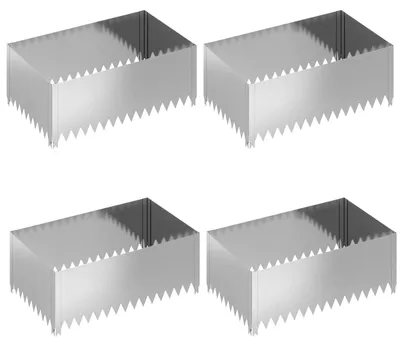 Image de vidaXL Bordure de pelouse, lot de 4, 100 x 60 x 35 cm, acier argenté