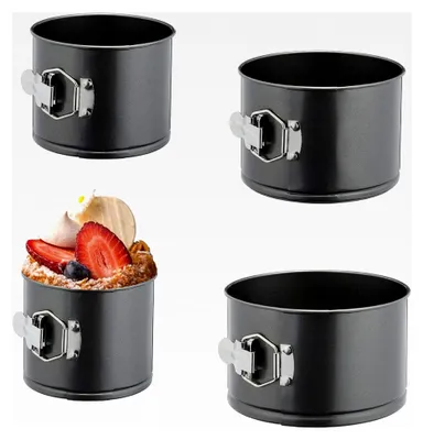 Produktbild von Rundes Kuchenformen Set, Ø 12, 14, 16, 18 cm Springform mit abnehmbarem Boden und Antihaftbeschichtung, für Käsekuchen, Torten und Quiches, 4 Stück