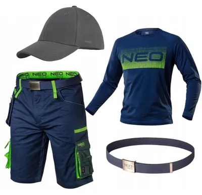 Produktbild von NEO TOOLS Herren Premium Kurze Arbeitshose mit Hosengürtel oder Komplett Sommer-Arbeitskleidungsset Set - Gr. XS - 3XL - Größe: M