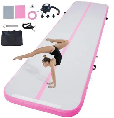 Produktbild von Famanu Aufblasbare Gymnastikmatte - Tumblingmatte 398 x 101 x 10 cm mit Pumpe