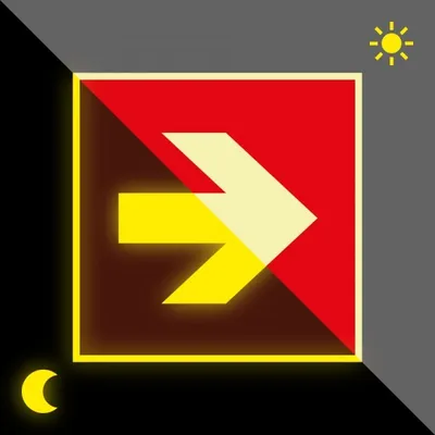 Produktbild von Schild | PERMALIGHT power langnachleuchtend Brandschutzzeichen Richtungspfeil...