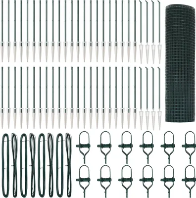 Produktbild von Möbel Schweißdrahtzaun mit 13 Spike-Pfosten Grün 0.4x100 m Stahl - Metallzäune 3352130
