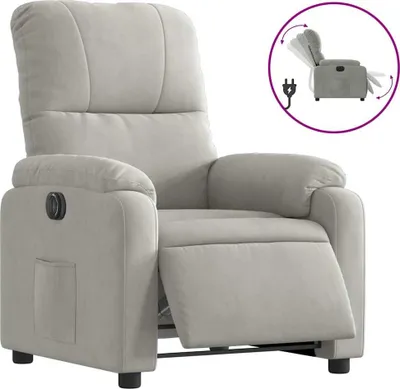 Produktbild von vidaXL Relaxsessel Elektrisch Hellgrau Mikrofasergewebe