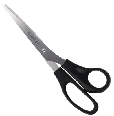 Produktbild von Westcott Schere 8" (20,3 cm) Schwarz, Büroschere mit schwarzen Kunststoffgriffen