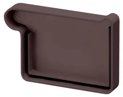 Produktbild von INEFA Dachrinnen Endstück Kastenrinne PVC NW68 / 68mm, links Dunkelbraun Dachrinnenzubehör, einfache Steckmontage, Germany