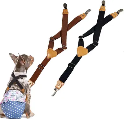 Produktbild von Taicols 2 Stück Verstellbare Hundegeschirr für Windeln für Hosenträger, Welpen,