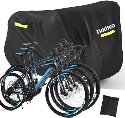 Image de Housse imperméable pour vélo, bandes réfléchissantes, tissu Oxford 420D, noir, 210 x 112 x 112 cm