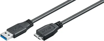 Zdjęcie produktu dla Microconnect USB3.0AB1MICRO, 1 m, USB A, Micro-USB B, USB 3.2 Gen 1 (3.1 Gen 1), Męska/Męska, Czarny